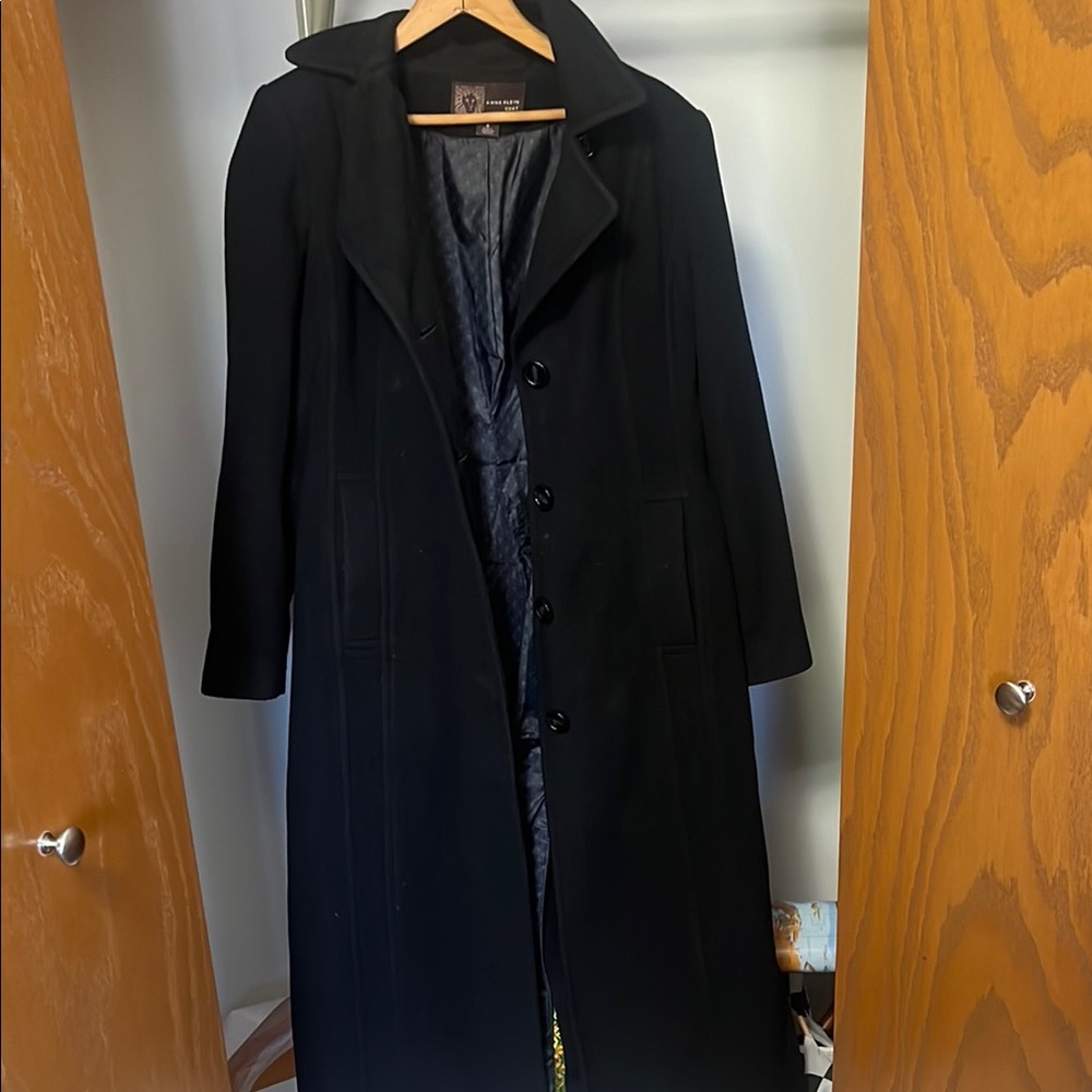 Anne Klein Black Wool Coat